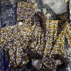 Brown and White Patterned Outfit Set